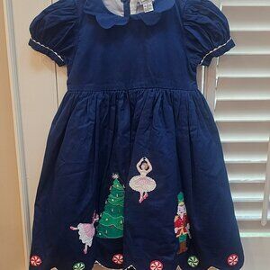 Cotton Kids - Holiday Satin Nutcracker Embroidered Dress